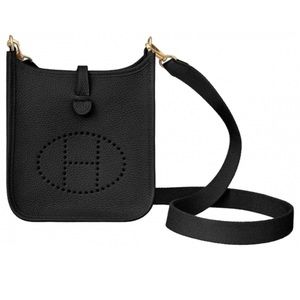 Hermes taurillon clemence black with gold hardware